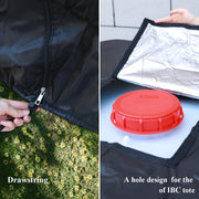 1000L 275 Gallon 420D IBC Tote Water Tank Cover Sunshade Waterproof Protective Cover IBC Tote Covers V324-WATERTCOVER-1000L