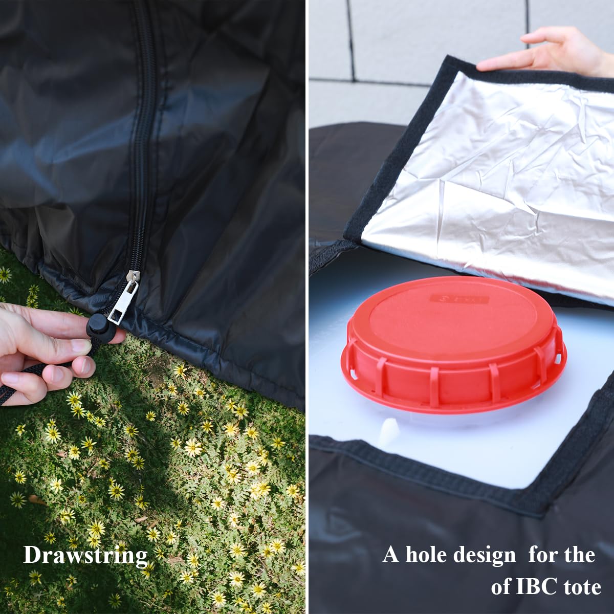 1000L 275 Gallon 420D IBC Tote Water Tank Cover Sunshade Waterproof Protective Cover IBC Tote Covers V324-WATERTCOVER-1000L