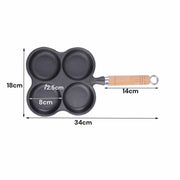 4 Cup Cast Iron Egg Frying Pan Divided Egg Skillet Pan Fried Egg Pan Cooker Pancake Egg Fryer V324-WD-EGGFRYPAN4P