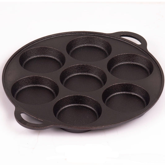 7 Cup Cast Iron Egg Frying Pan Divided Egg Skillet Pan Fried Egg Pan Cooker Pancake Egg Fryer V324-WD-EGGFRYPAN7P