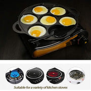 7 Cup Cast Iron Egg Frying Pan Divided Egg Skillet Pan Fried Egg Pan Cooker Pancake Egg Fryer V324-WD-EGGFRYPAN7P