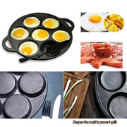 7 Cup Cast Iron Egg Frying Pan Divided Egg Skillet Pan Fried Egg Pan Cooker Pancake Egg Fryer V324-WD-EGGFRYPAN7P