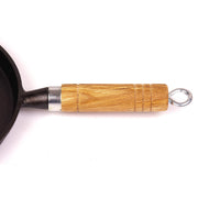 Pre-Seasoned 26cm Cast Iron Fry Pan Cookware Heat-Resistant Wooden Handle V324-WD-FRYPAN26CM