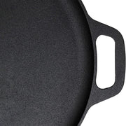 13.5" 35cm Pre-Seasoned Cast Iron Pizza Baking Pan Cooking Griddle Stove Oven Grill Campfire V324-WD-LOFRYPAN35CM