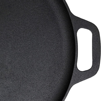 13.5" 35cm Pre-Seasoned Cast Iron Pizza Baking Pan Cooking Griddle Stove Oven Grill Campfire V324-WD-LOFRYPAN35CM