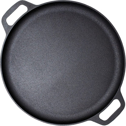 13.5" 35cm Pre-Seasoned Cast Iron Pizza Baking Pan Cooking Griddle Stove Oven Grill Campfire V324-WD-LOFRYPAN35CM