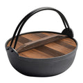 29cm Cast Iron Sukiyaki Iron Pot Japanese Shabu Shabu Pot Pan Stockpot Wooden Lid Home Camping Picnic V324-WD-SXSOUPPOT29CM
