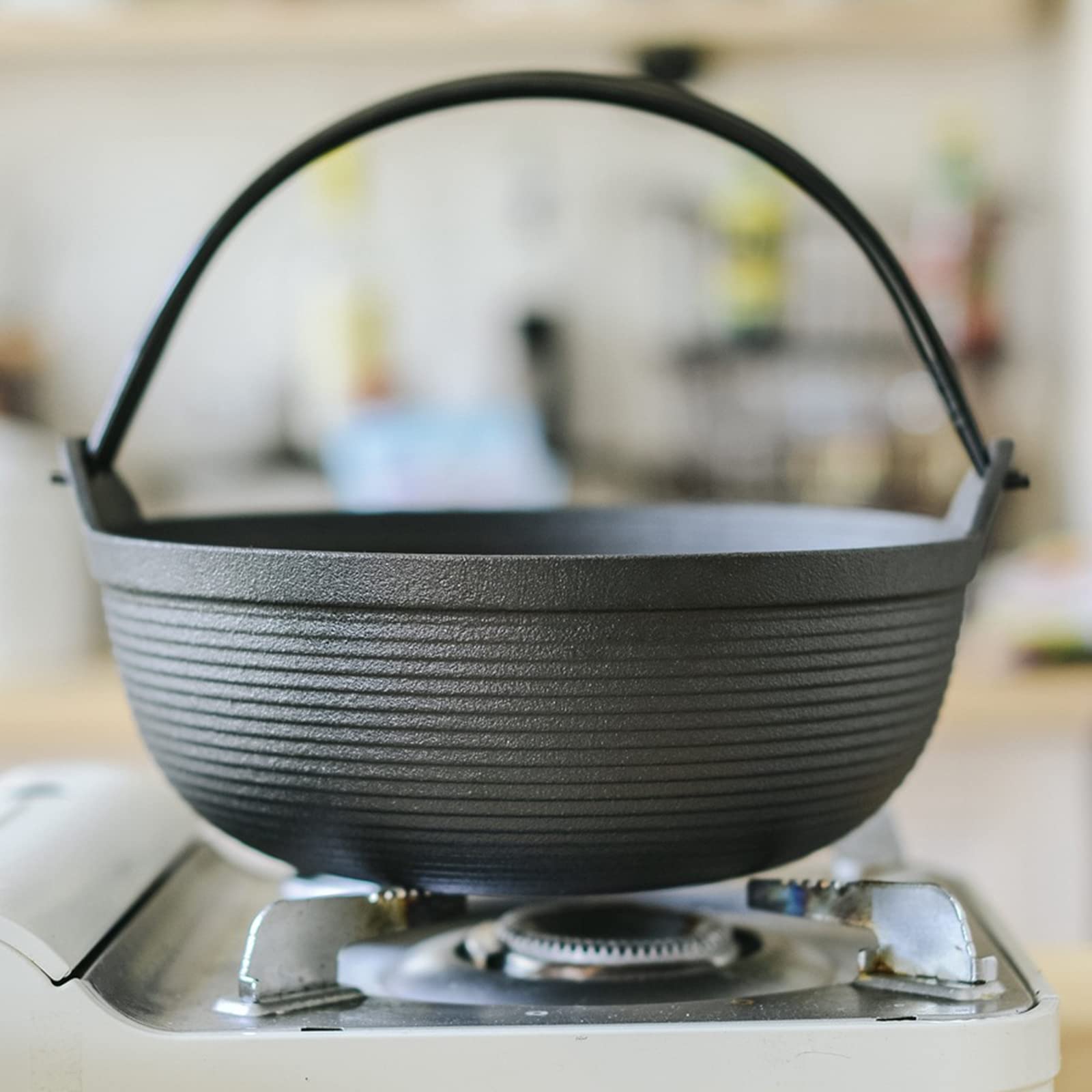 29cm Cast Iron Sukiyaki Iron Pot Japanese Shabu Shabu Pot Pan Stockpot Wooden Lid Home Camping Picnic V324-WD-SXSOUPPOT29CM