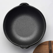 29cm Cast Iron Sukiyaki Iron Pot Japanese Shabu Shabu Pot Pan Stockpot Wooden Lid Home Camping Picnic V324-WD-SXSOUPPOT29CM