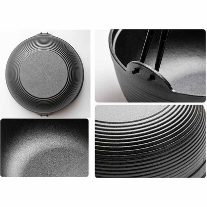 29cm Cast Iron Sukiyaki Iron Pot Japanese Shabu Shabu Pot Pan Stockpot Wooden Lid Home Camping Picnic V324-WD-SXSOUPPOT29CM