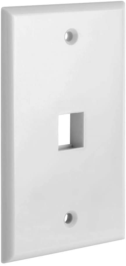 1 Port QuickPort outlet Wall Plate face plate, Single Gang White V324-WP-1P