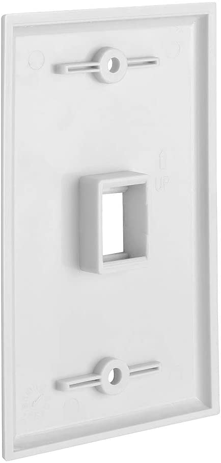 1 Port QuickPort outlet Wall Plate face plate, Single Gang White V324-WP-1P