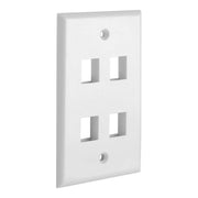 4 Port QuickPort outlet Wall Plate face plate, four Gang White V324-WP-4P