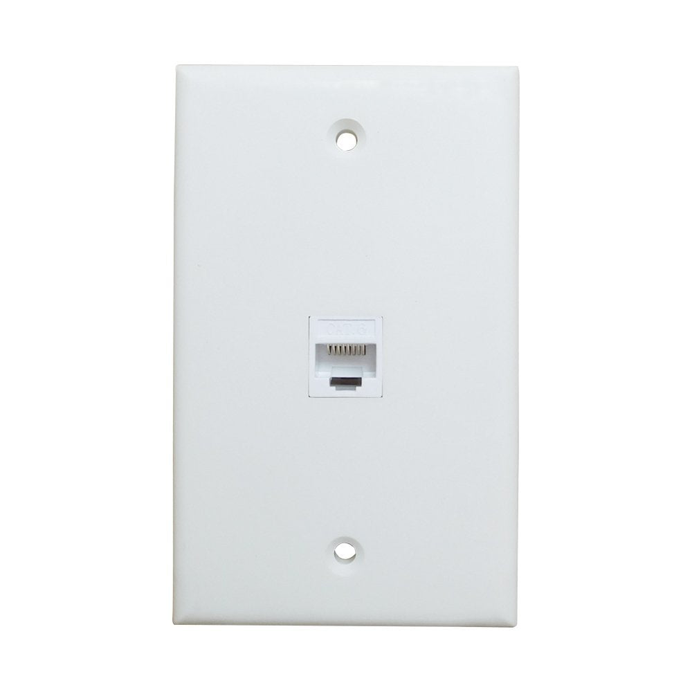 Ethernet Wall Plate 1 Port Cat6 Ethernet Cable Wall Plate Adapter V324-WP2XC6-1RJ45WP