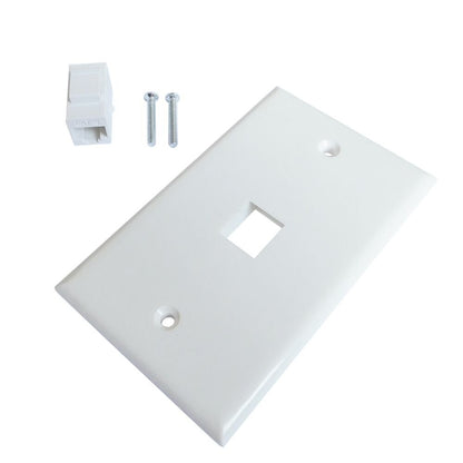 Ethernet Wall Plate 1 Port Cat6 Ethernet Cable Wall Plate Adapter V324-WP2XC6-1RJ45WP