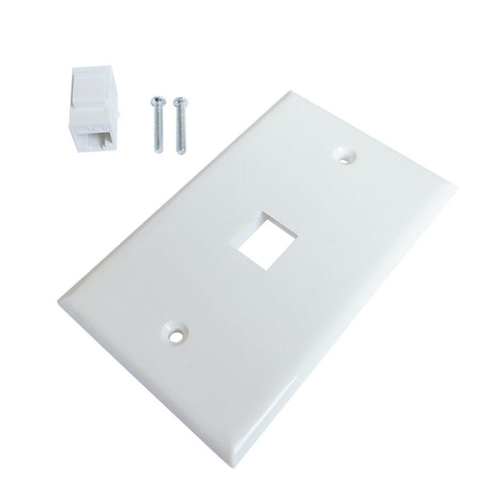 Ethernet Wall Plate 1 Port Cat6 Ethernet Cable Wall Plate Adapter V324-WP2XC6-1RJ45WP