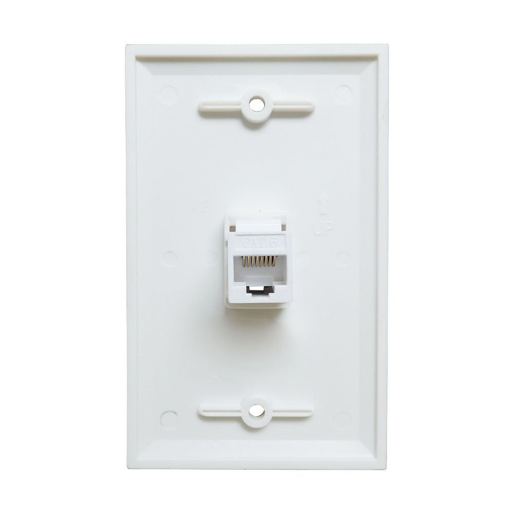 Ethernet Wall Plate 1 Port Cat6 Ethernet Cable Wall Plate Adapter V324-WP2XC6-1RJ45WP