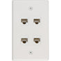 Ethernet Wall Plate 4 Port Cat6 Ethernet Cable Wall Plate Adapter V324-WP2XC6-4RJ45WP