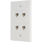 Ethernet Wall Plate 4 Port Cat6 Ethernet Cable Wall Plate Adapter V324-WP2XC6-4RJ45WP
