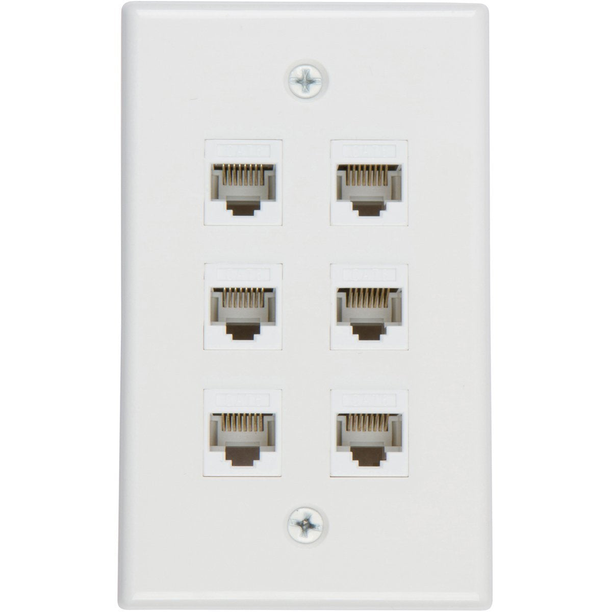Ethernet Wall Plate 6 Port Cat6 Ethernet Cable Wall Plate Adapter V324-WP2XC6-6RJ45WP
