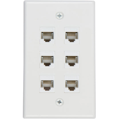 Ethernet Wall Plate 6 Port Cat6 Ethernet Cable Wall Plate Adapter V324-WP2XC6-6RJ45WP