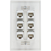 Ethernet Wall Plate 6 Port Cat6 Ethernet Cable Wall Plate Adapter V324-WP2XC6-6RJ45WP