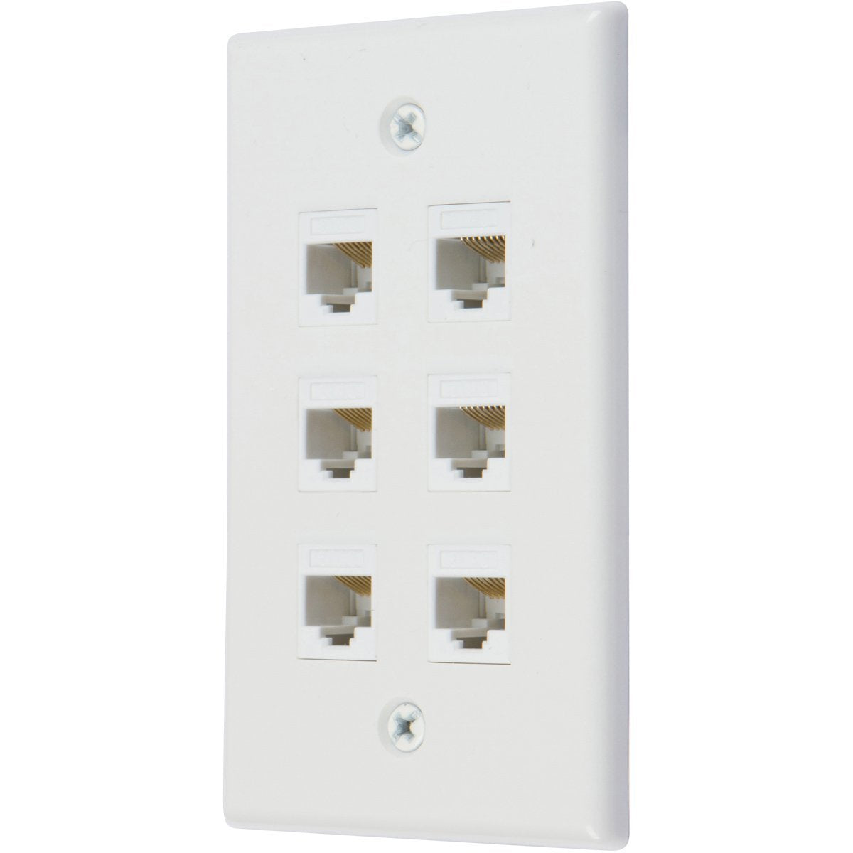 Ethernet Wall Plate 6 Port Cat6 Ethernet Cable Wall Plate Adapter V324-WP2XC6-6RJ45WP