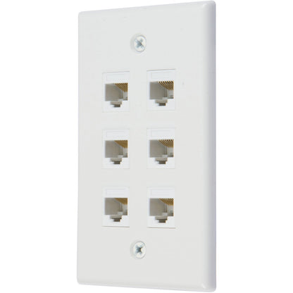 Ethernet Wall Plate 6 Port Cat6 Ethernet Cable Wall Plate Adapter V324-WP2XC6-6RJ45WP