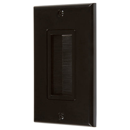 Brush Wall Plate Wires Cable Access Strap Management Socket Mount Port HDMI V324-WPBK