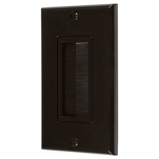 Brush Wall Plate Wires Cable Access Strap Management Socket Mount Port HDMI V324-WPBK