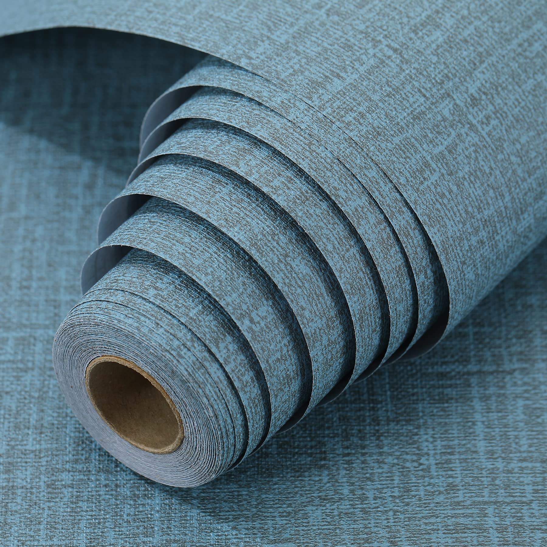 61cm x 10m Green Wallpaper Decor Faux Grasscloth Paper Wall Paper Self Adhesive Removable Blue V324-WPBLUE-10M