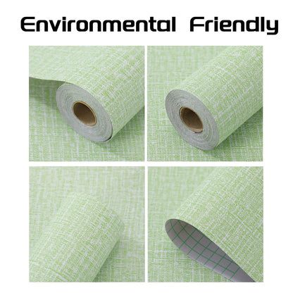 61cm x 10m Green Wallpaper Decor Faux Grasscloth Paper Wall Paper Self Adhesive Removable V324-WPGREEN-10M