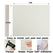 61cm x 10m beige Wallpaper Decor Faux Grasscloth Paper Wall Paper Self Adhesive Removable V324-WPKHAKI-10M