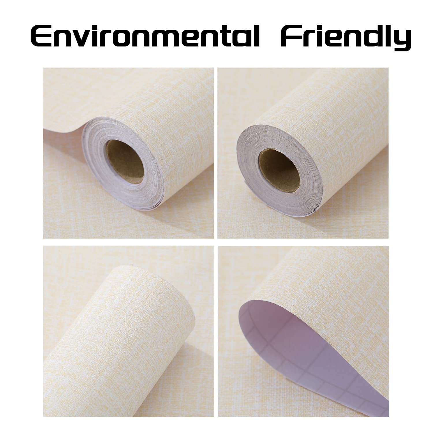 61cm x 10m beige Wallpaper Decor Faux Grasscloth Paper Wall Paper Self Adhesive Removable V324-WPKHAKI-10M