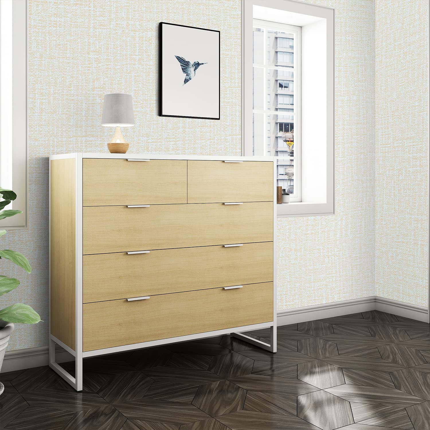 61cm x 10m beige Wallpaper Decor Faux Grasscloth Paper Wall Paper Self Adhesive Removable V324-WPKHAKI-10M