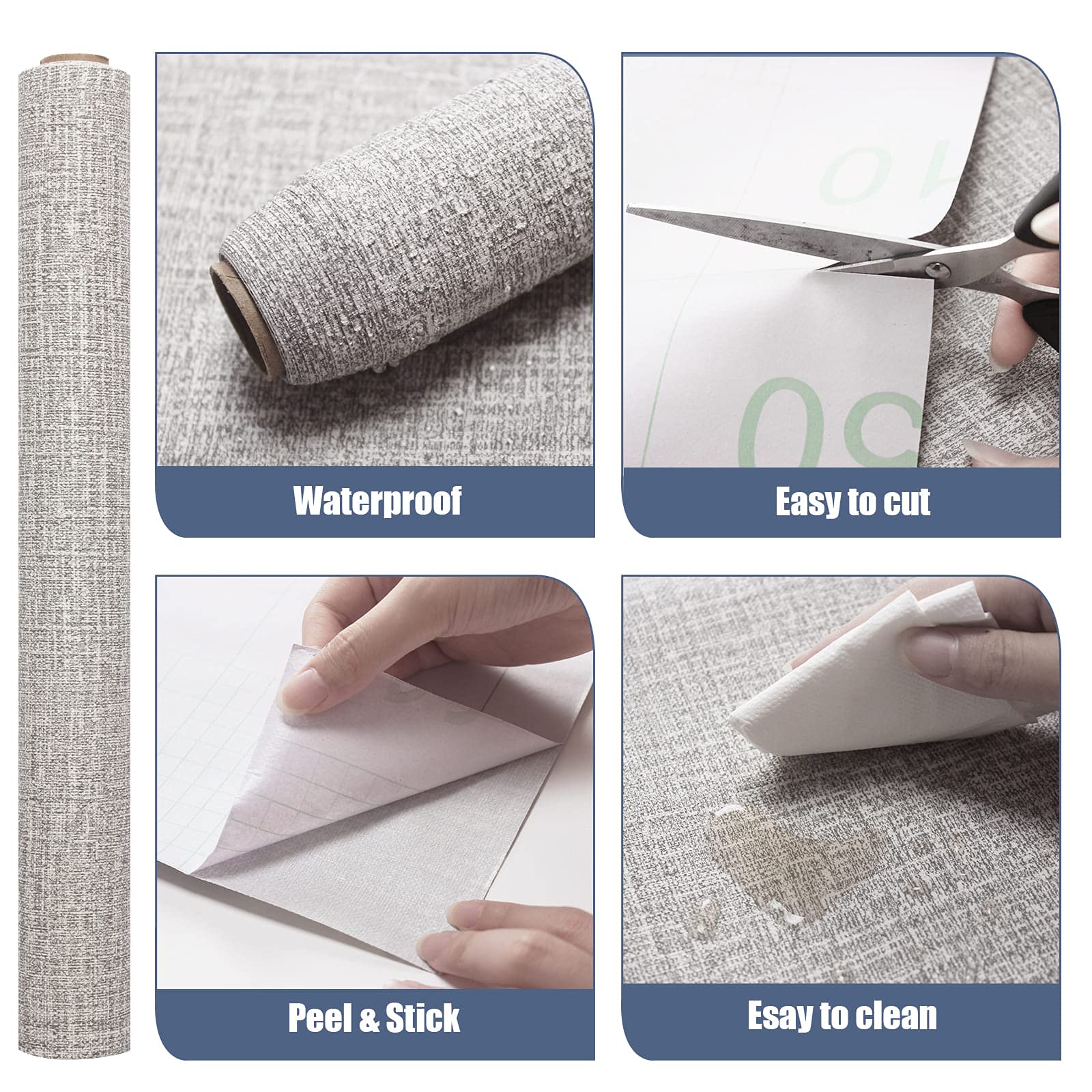 61cm x 10m Wallpaper Decor Faux Grasscloth Contact Paper Wall Paper Self Adhesive Removable V324-WPLIGHTG-10M