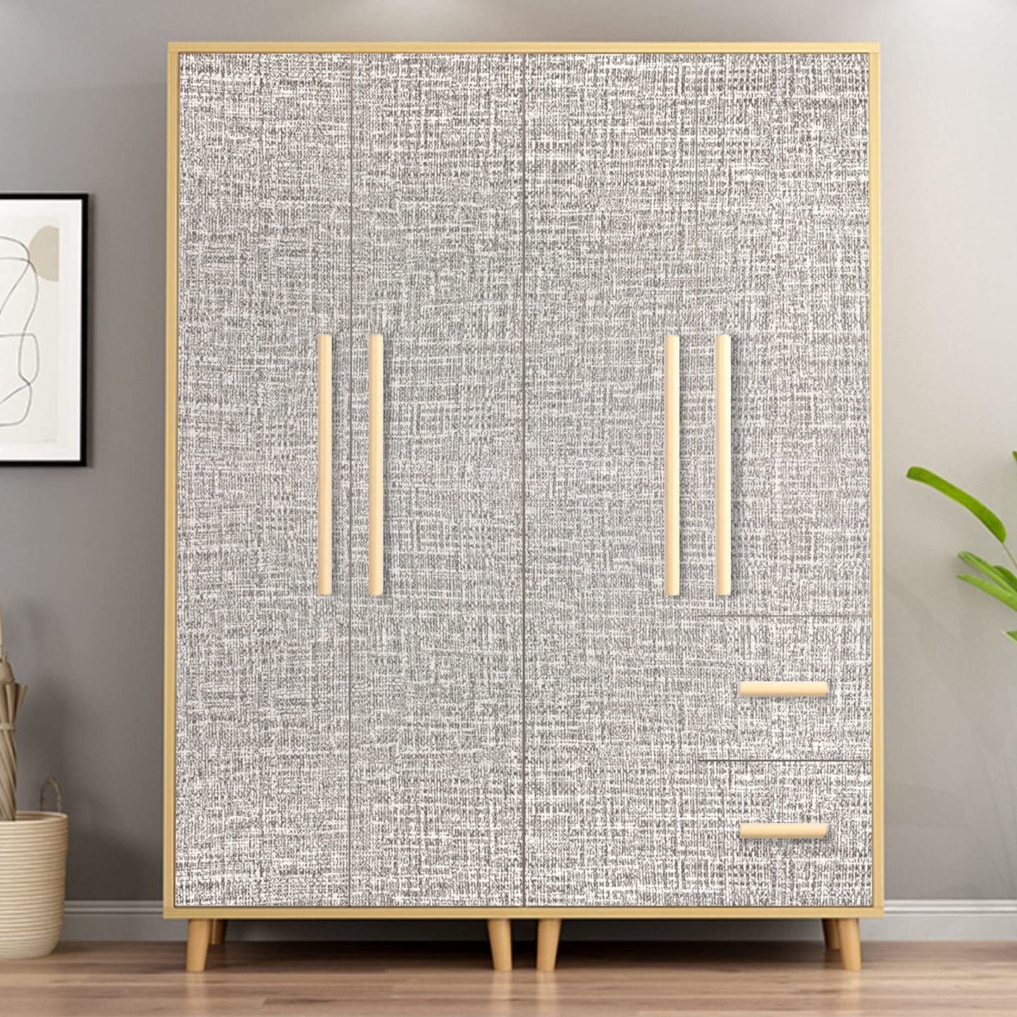 61cm x 10m Wallpaper Decor Faux Grasscloth Contact Paper Wall Paper Self Adhesive Removable V324-WPLIGHTG-10M