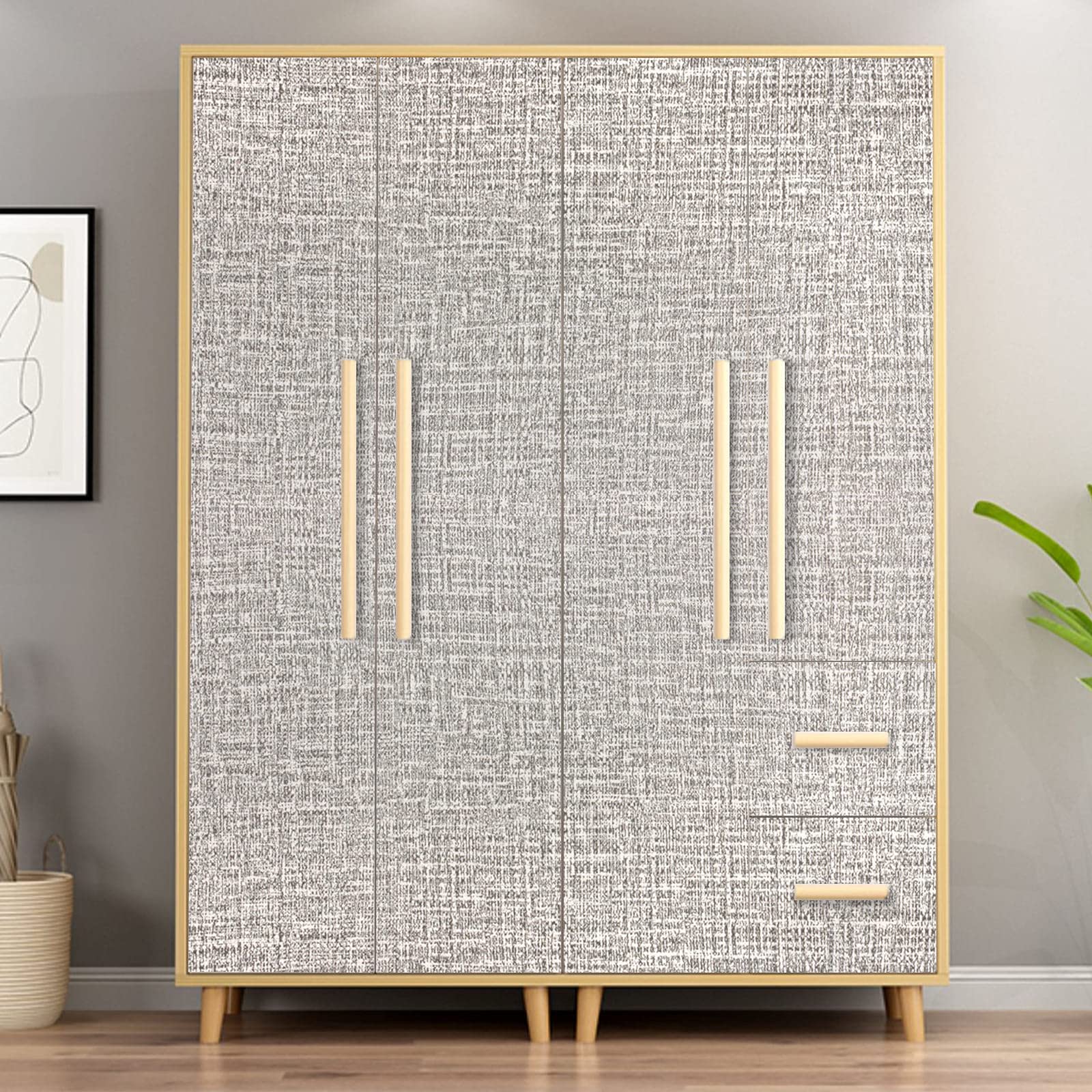 61cm x 10m Wallpaper Decor Faux Grasscloth Contact Paper Wall Paper Self Adhesive Removable V324-WPLIGHTG-10M