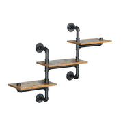 Industrial Pipe Shelving Pipe Shelves Wall Mounted Decor Floating Shelves Retro Rustic Shelf for Bar Kitchen V324-WRACK-3LTPZ