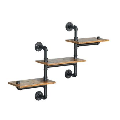 Industrial Pipe Shelving Pipe Shelves Wall Mounted Decor Floating Shelves Retro Rustic Shelf for Bar Kitchen V324-WRACK-3LTPZ