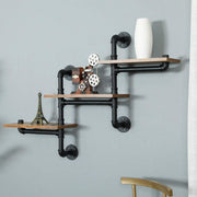Industrial Pipe Shelving Pipe Shelves Wall Mounted Decor Floating Shelves Retro Rustic Shelf for Bar Kitchen V324-WRACK-3LTPZ