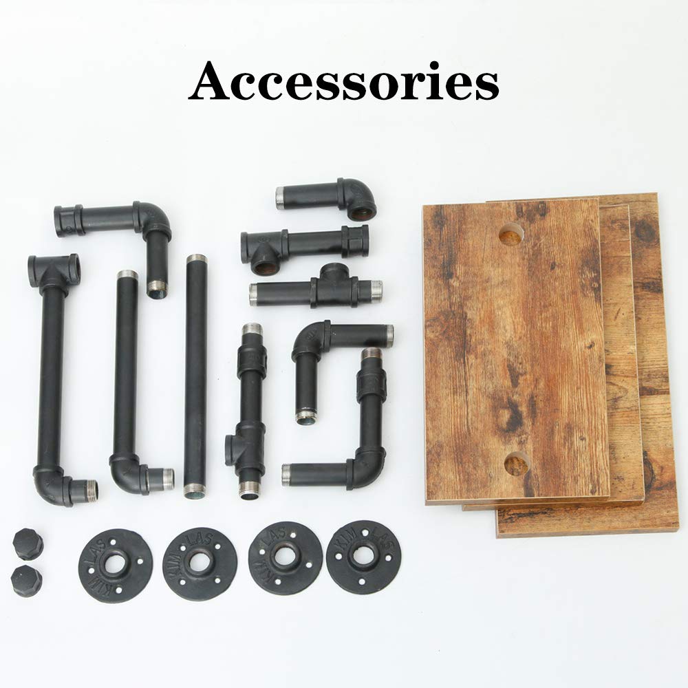Industrial Pipe Shelving Pipe Shelves Wall Mounted Decor Floating Shelves Retro Rustic Shelf for Bar Kitchen V324-WRACK-3LTPZ
