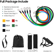 11 Pack Resistance Bands Stackable Exercise Bands Home Workouts Physical Therapy Gym Training V324-YBAND-11PC