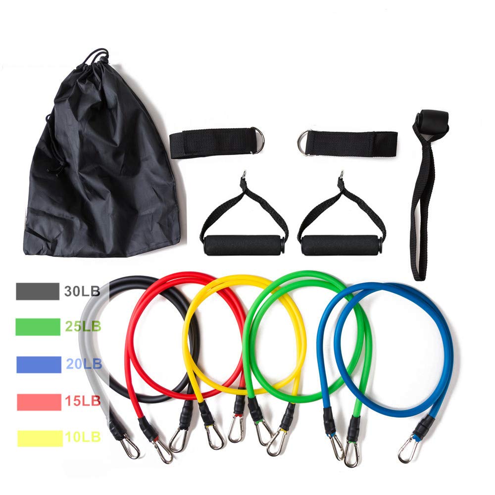 11 Pack Resistance Bands Stackable Exercise Bands Home Workouts Physical Therapy Gym Training V324-YBAND-11PC