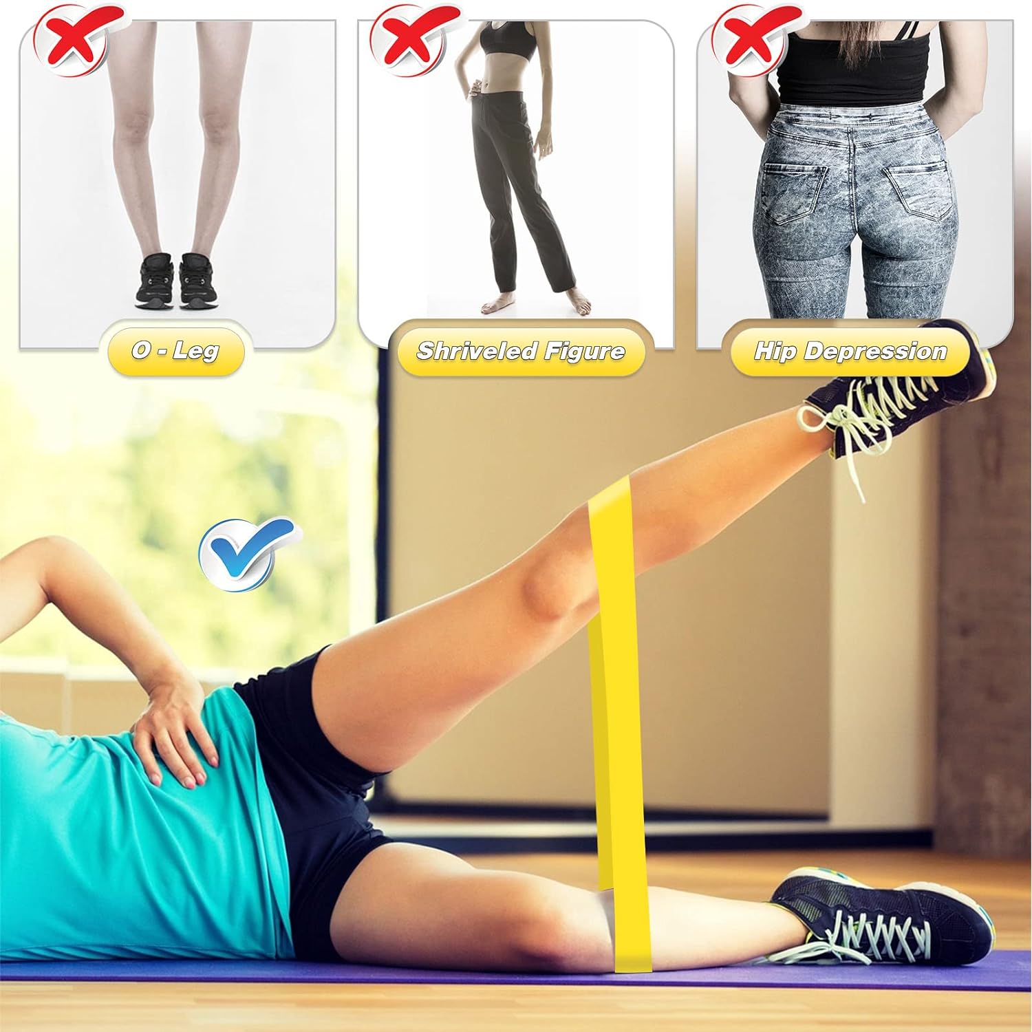 5 Pcs Resistance Bands Exercise Bands Resistance Bands Set Workout Bands Leg Yoga Bands V324-YBAND-5PC