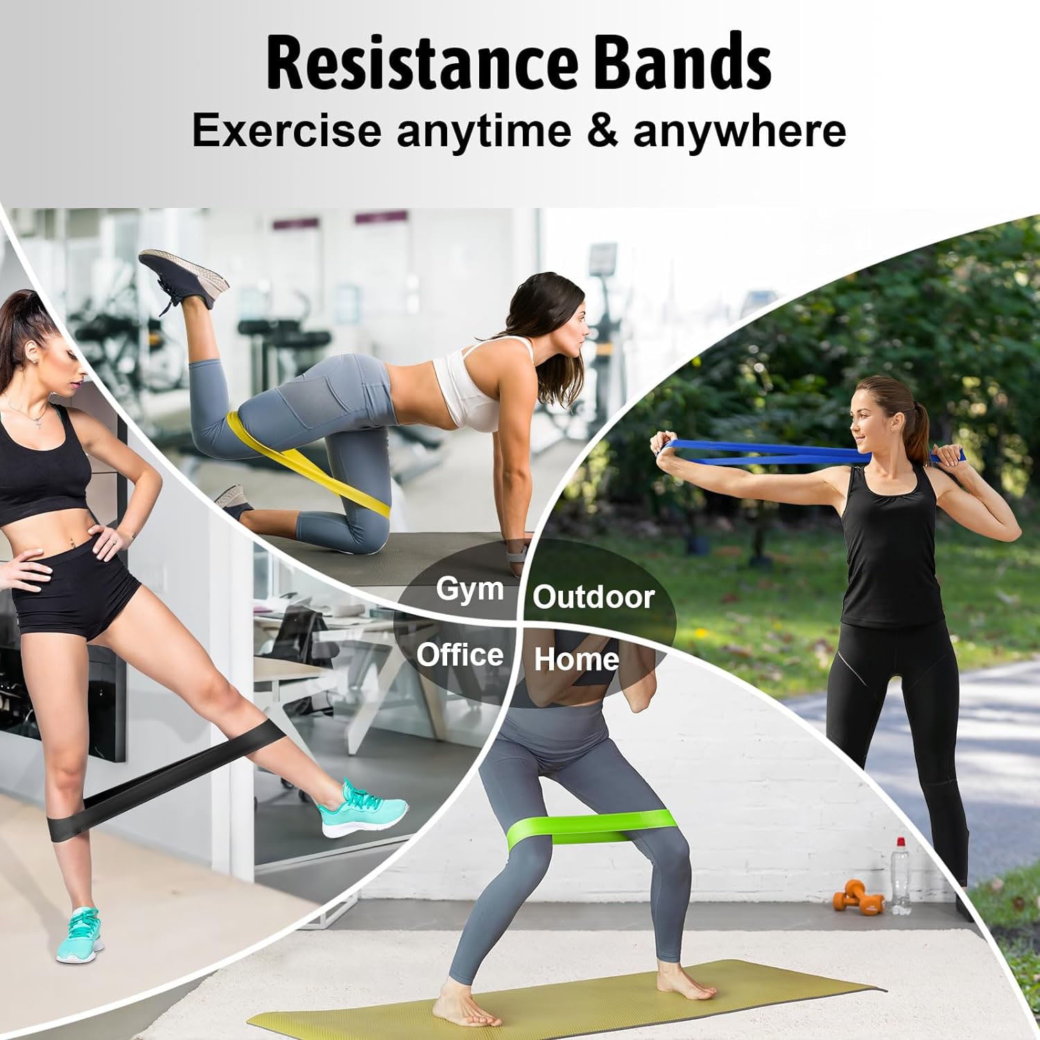 5 Pcs Resistance Bands Exercise Bands Resistance Bands Set Workout Bands Leg Yoga Bands V324-YBAND-5PC