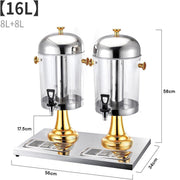 16L Commercial Restaurant Buffet Beverage Juice Beverage Dispenser Drink Container Gold V324-YJB2TANK-16LGD