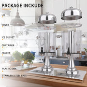 16L Commercial Restaurant Buffet Beverage Juice Beverage Dispenser Drink Container Gold V324-YJB2TANK-16LSIL