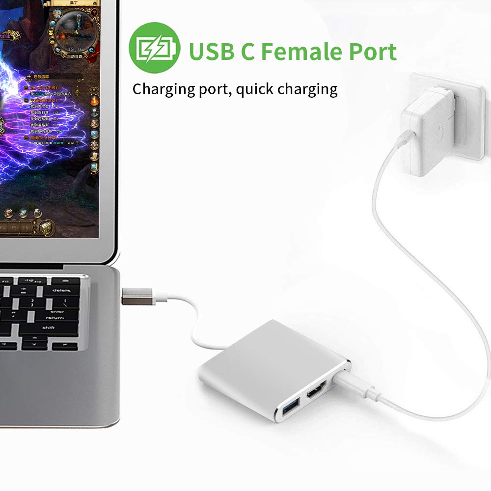 USB C to HDMI Adapter Type C AV Converter 4K HDMI USB 3.0 Port USB-C Female V324-YMS-067