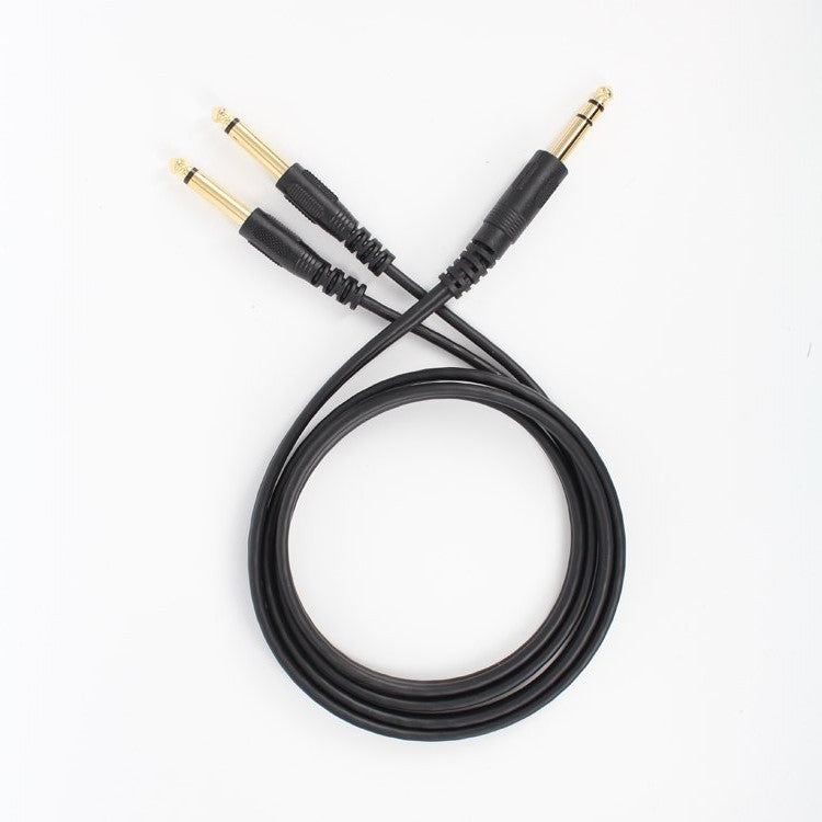 1.5m Gold Plated 6.35mm Male to 2x 6.35mm Male Mono Y Splitter Audio Cable V324-YPX054